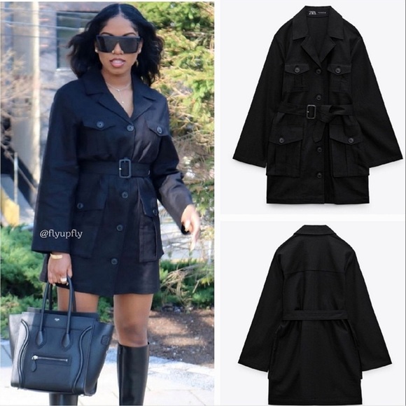 NEW WITH TAGS ZARA COLLECTION BELTED LINEN BLEND JACKET dress wrap dress - Picture 1 of 12